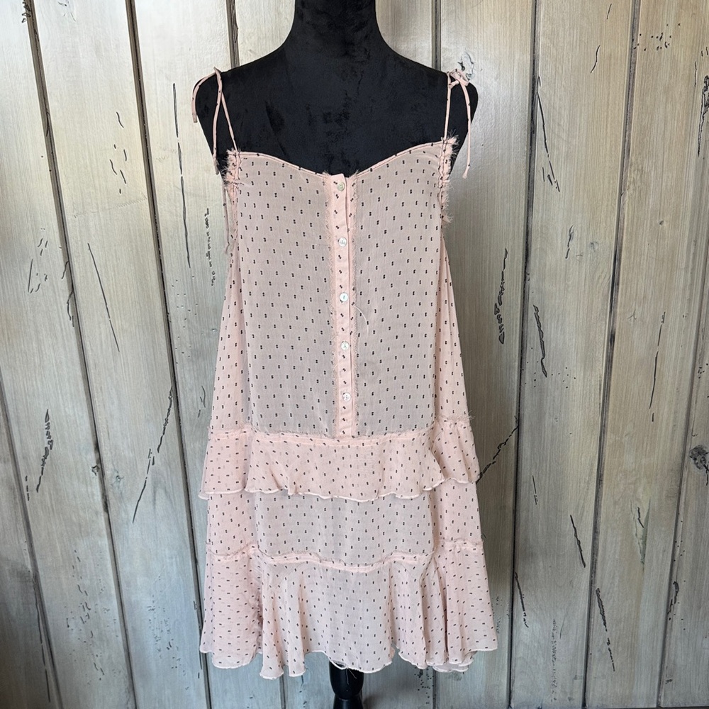 Free people intimately Light Pink Spotted Ruffle Slip Dress/tunic - Picture 1 of 6